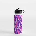Boho Eclectic Cabbage Purple Orchid Aubergine Pattern Painterly Gouache Water Bottle Gallery Image 1
