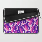 Boho Eclectic Cabbage Purple Orchid Aubergine Pattern Painterly Gouache Laptop Sleeve Gallery Image 2