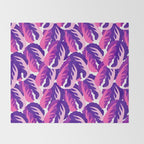 Boho Eclectic Cabbage Purple Orchid Aubergine Pattern Painterly Gouache Throw Blanket Gallery Image 2