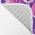 Boho Eclectic Cabbage Purple Orchid Aubergine Pattern Painterly Gouache Bath Mat Gallery Image 2
