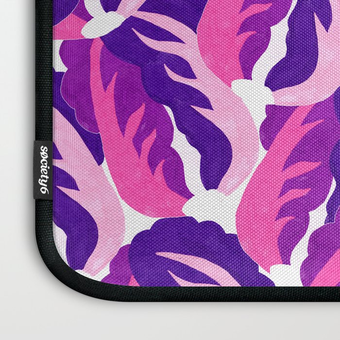 Boho Eclectic Cabbage Purple Orchid Aubergine Pattern Painterly Gouache Laptop Sleeve Gallery Image 3