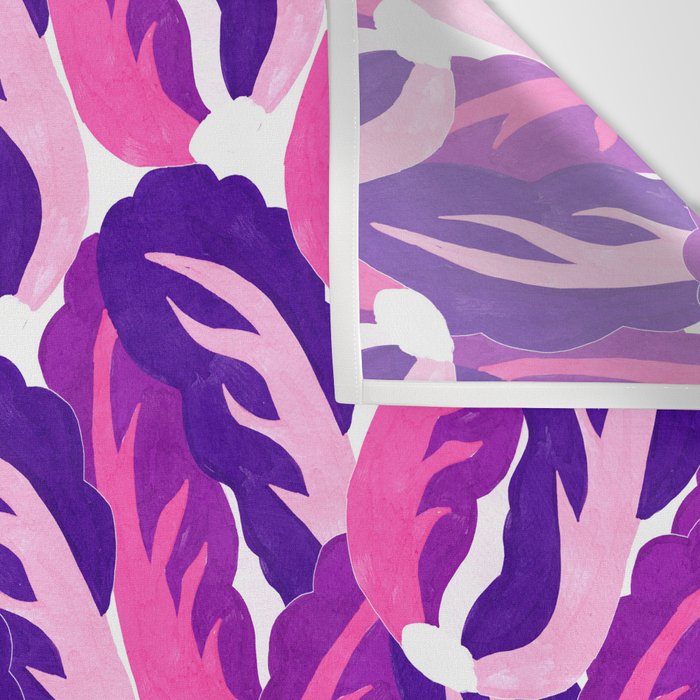 Boho Eclectic Cabbage Purple Orchid Aubergine Pattern Painterly Gouache Wall Tapestry Gallery Image 3