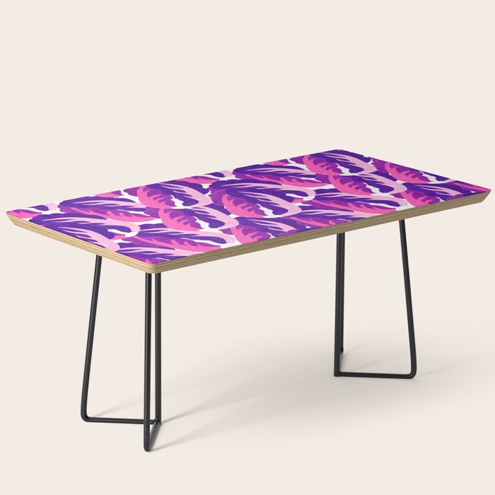Boho Eclectic Cabbage Purple Orchid Aubergine Pattern Painterly Gouache Coffee Table Gallery Image 1