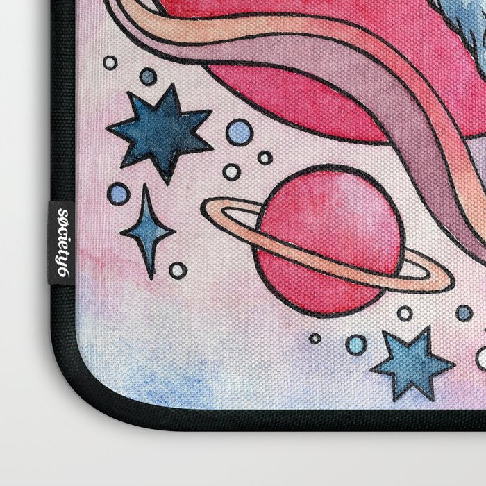 Star Rex | Cosmic Dinosaur Watercolor Laptop Sleeve Gallery Image 3