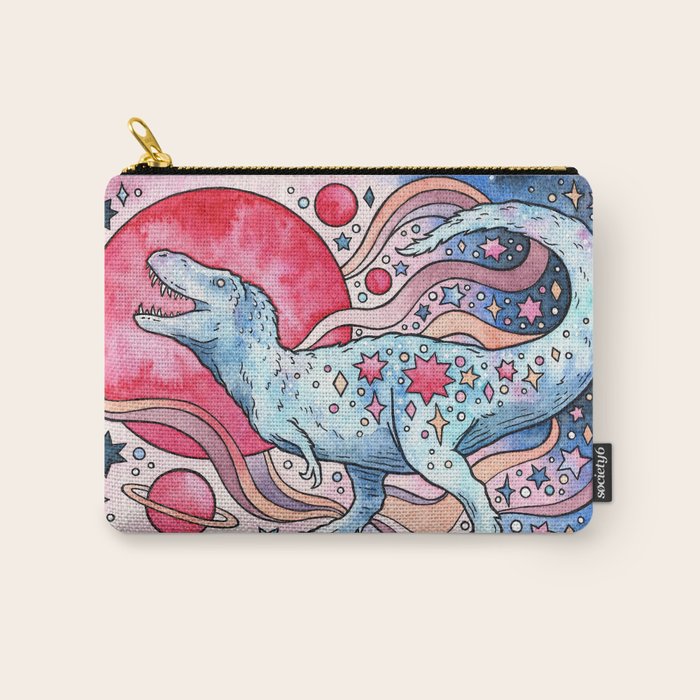 Star Rex | Cosmic Dinosaur Watercolor Carry All Pouch Gallery Image 1