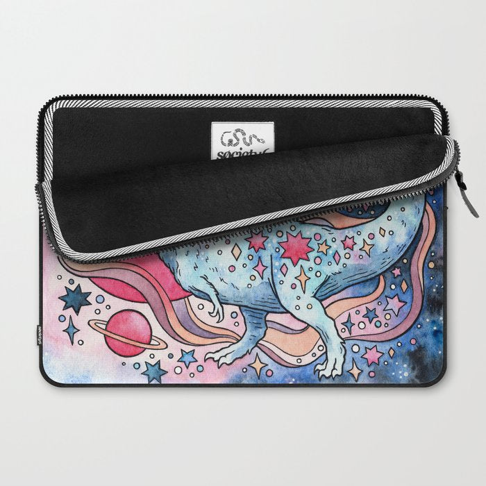 Star Rex | Cosmic Dinosaur Watercolor Laptop Sleeve Gallery Image 2