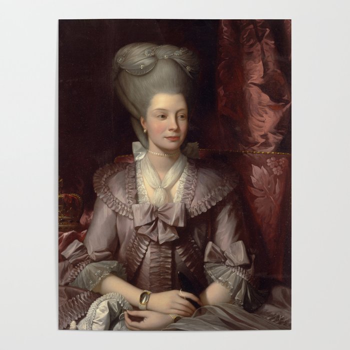 Queen Charlotte Portrait by Benjamin West Poster Gallery Image 1