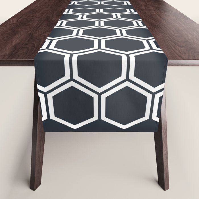 Hexagon Black Table Runner Gallery Image 1