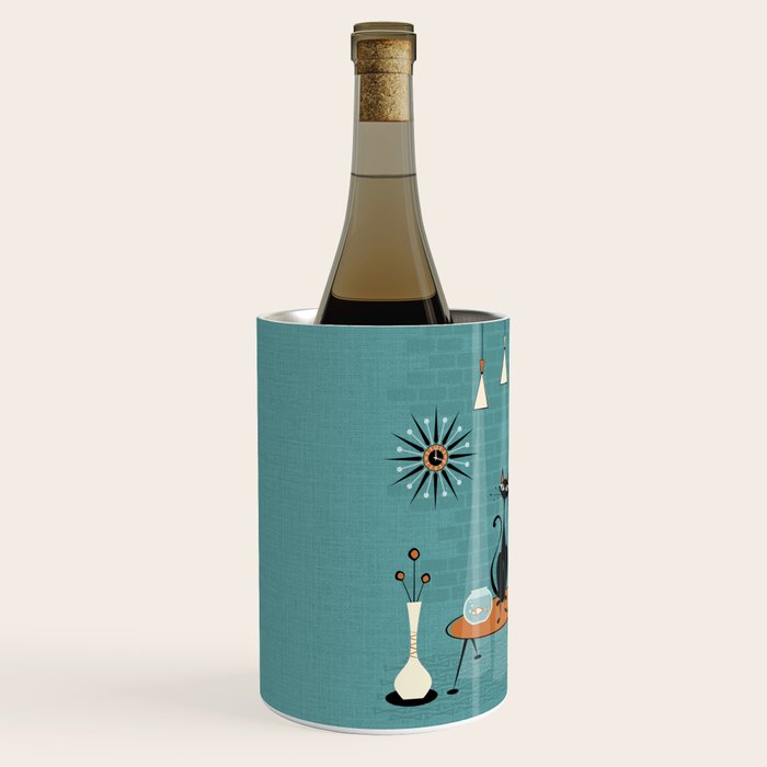 Mid Century Kitty Mishchief - w/ Orange ©studioxtine Wine Chiller Gallery Image 2
