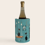 Mid Century Kitty Mishchief - w/ Orange ©studioxtine Wine Chiller Gallery Image 1