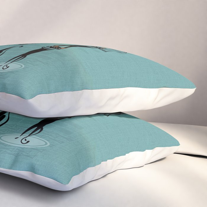 Mid Century Kitty Mishchief - w/ Orange ©studioxtine Pillow Sham Gallery Image 3