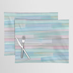 Abstract Watercolor Waves in Sky & Seafoam Placemat Gallery Image 1