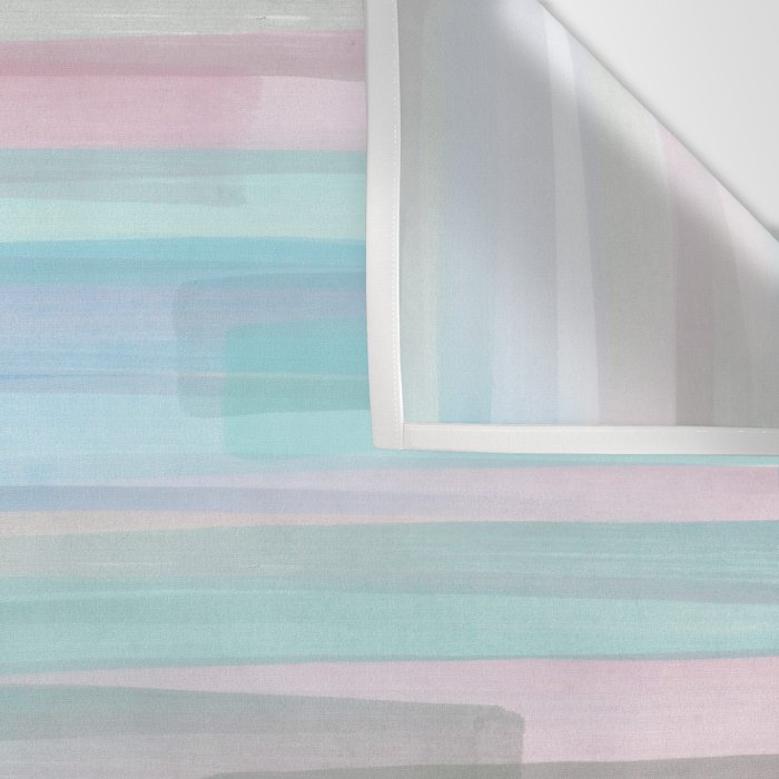 Abstract Watercolor Waves in Sky & Seafoam Wall Tapestry Gallery Image 3