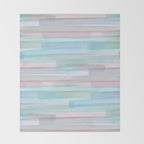 Abstract Watercolor Waves in Sky & Seafoam Throw Blanket Gallery Image 2