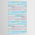 Abstract Watercolor Waves in Sky & Seafoam Tablecloth Gallery Image 2