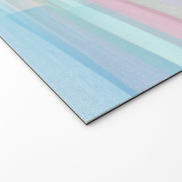 Abstract Watercolor Waves in Sky & Seafoam Welcome Mat Gallery Image 2