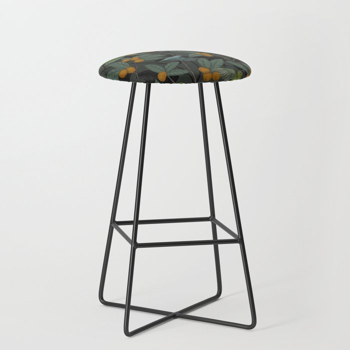 Green & Turquoise Parrotlets and Loquats Stool Gallery Image 1
