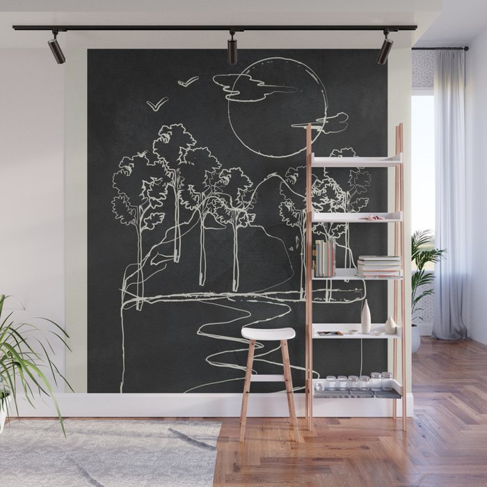 Minimalist Mountains 5 Wall Mural Gallery Image 1