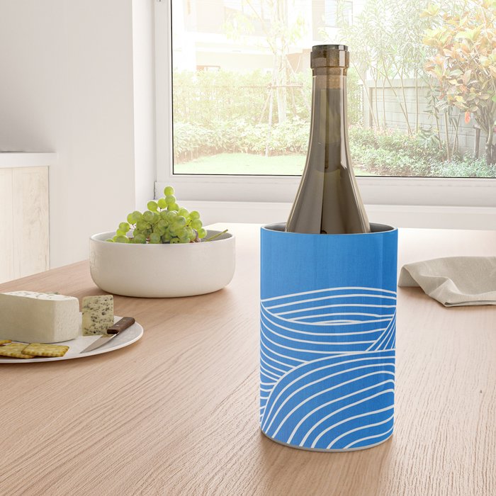 French Blue Ocean Waves Wine Chiller Gallery Image 4