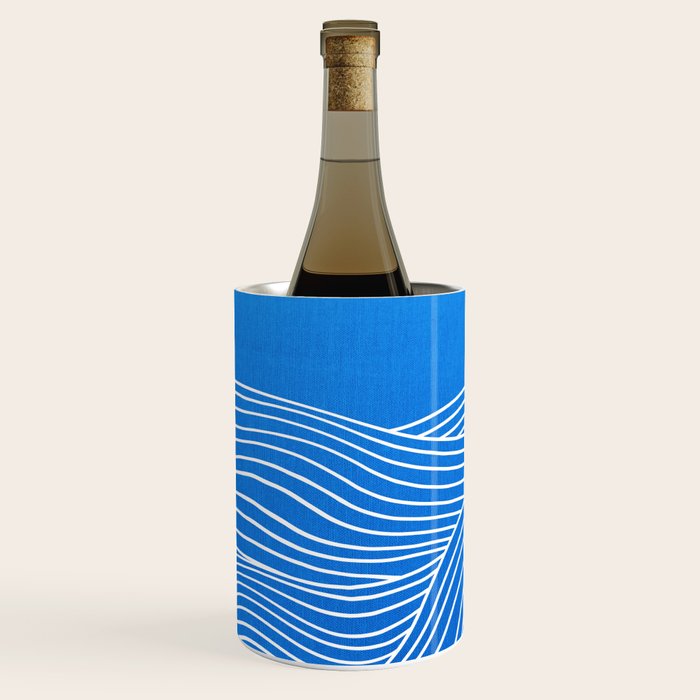 French Blue Ocean Waves Wine Chiller Gallery Image 2