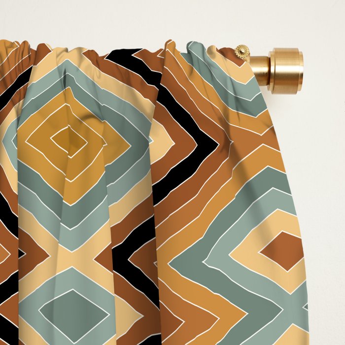 Boho Western Geometric Pattern V Window Curtain Gallery Image 2