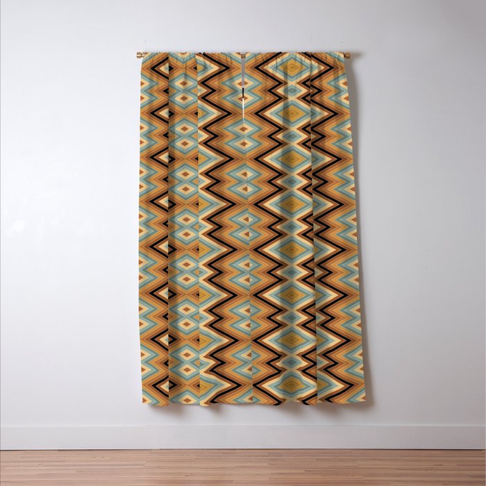 Boho Western Geometric Pattern V Window Curtain Gallery Image 3