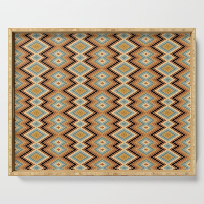 Boho Western Geometric Pattern V Serving Tray Gallery Image 1