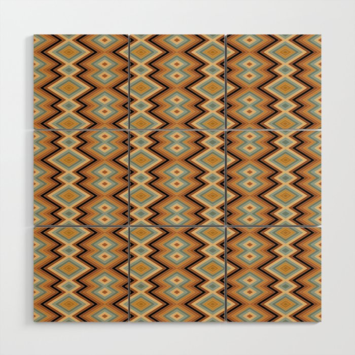 Boho Western Geometric Pattern V Wood Wall Art Gallery Image 1