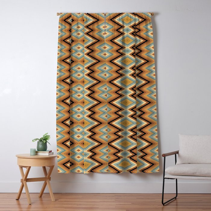 Boho Western Geometric Pattern V Window Curtain Gallery Image 5