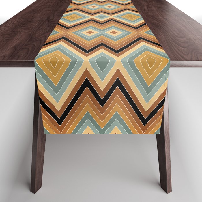 Boho Western Geometric Pattern V Table Runner Gallery Image 1