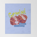 Gemini Twins in Lavender & Blue | Zodiac Series Throw Blanket Gallery Image 2
