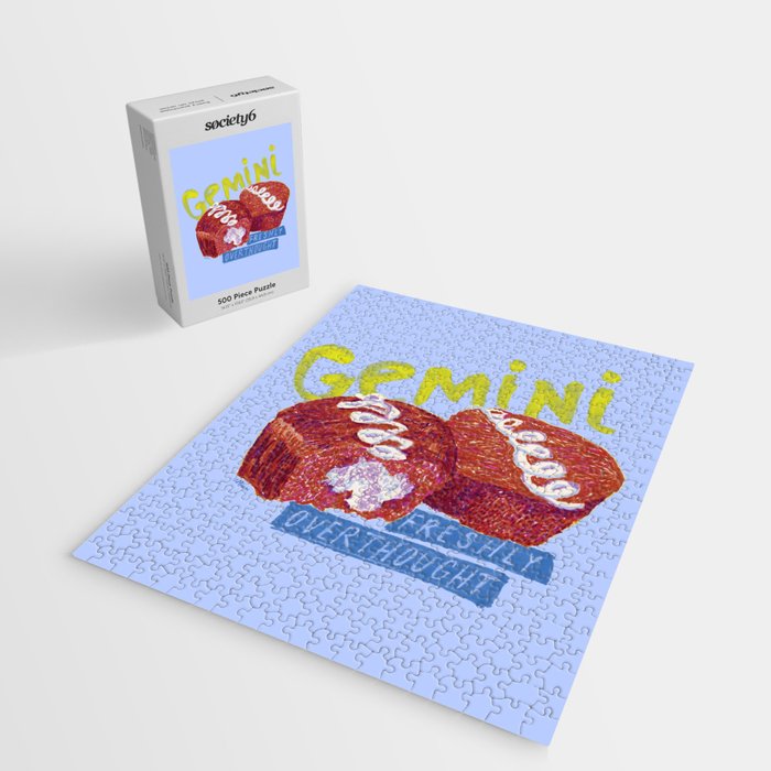 Gemini Twins in Lavender & Blue | Zodiac Series Jigsaw Puzzle Gallery Image 2