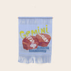 Gemini Twins in Lavender & Blue | Zodiac Series Wall Hanging Gallery Image 1