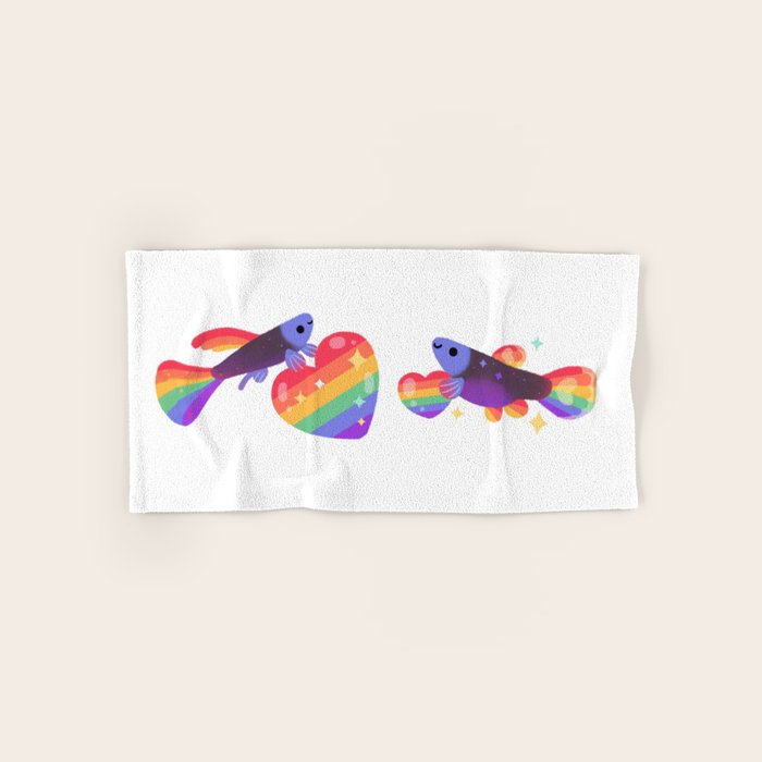 Rainbow guppy 7 Bath Towel Gallery Image 1