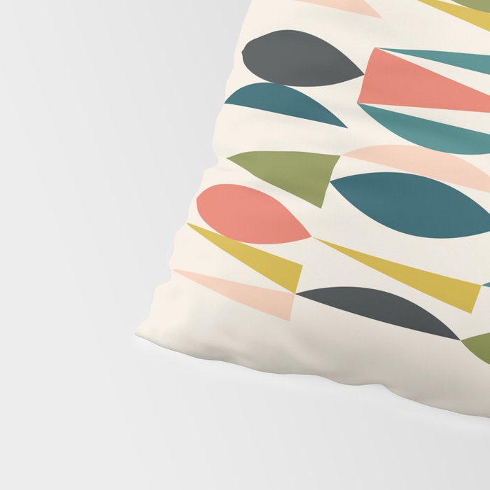 Mid Century Modern Abstract Colorful Shapes Funky Cool Minimalist Pattern Pillow Sham Gallery Image 4