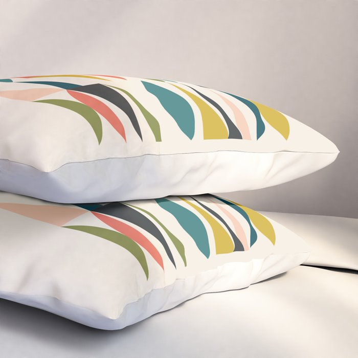 Mid Century Modern Abstract Colorful Shapes Funky Cool Minimalist Pattern Pillow Sham Gallery Image 3