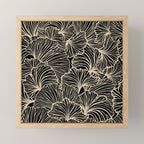 Decorative Leaf Pattern, Floral Prints, Cream and Black Mini Art Print Gallery Image 1