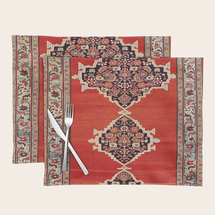Bijar Kurdistan Northwest Persian Carpet Print Placemat Gallery Image 1