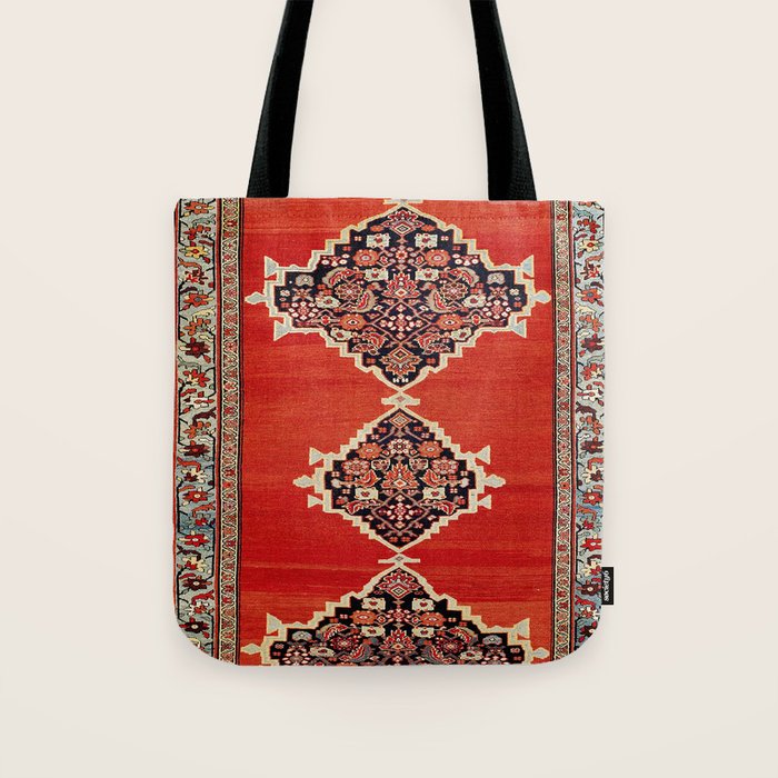 Bijar Kurdistan Northwest Persian Carpet Print Tote Bag Gallery Image 1