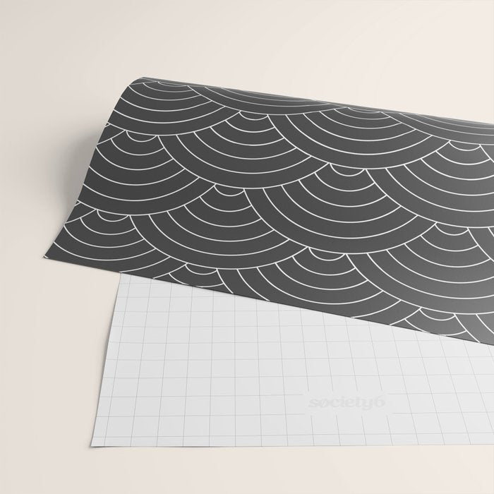 Waves (Dark Gray) Wrapping Paper Gallery Image 2