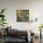 Through the Nishigi Forest - Nature Ukiyo Landscape in Green & Pink Wood Wall Art Gallery Image 2