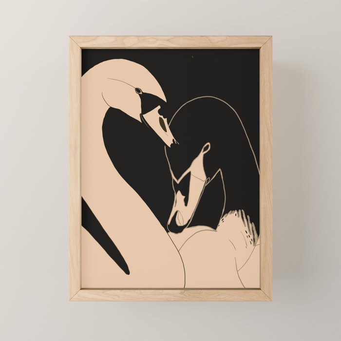 Two Swans Mini Art Print Gallery Image 1