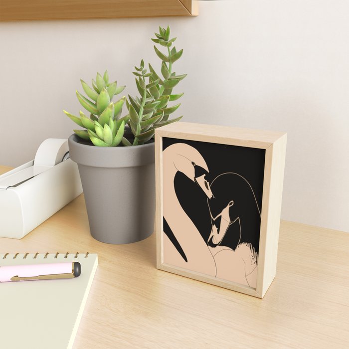 Two Swans Mini Art Print Gallery Image 2