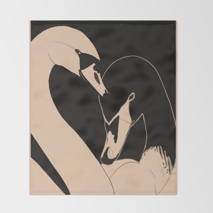 Two Swans Throw Blanket Gallery Image 2