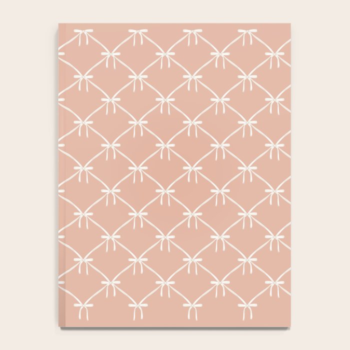 Bows & Ribbons Pattern XLVI Peach Pink Notebook Gallery Image 4