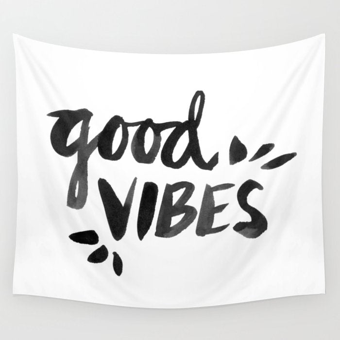 Good Vibes â Black Ink Wall Tapestry Gallery Image 1