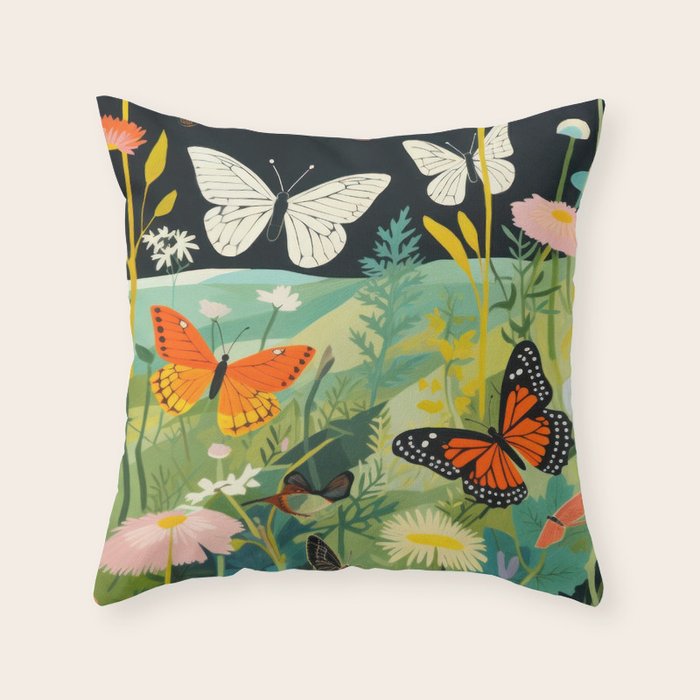 Butterfly Rolling Hills Paradise Throw Pillow Gallery Image 6