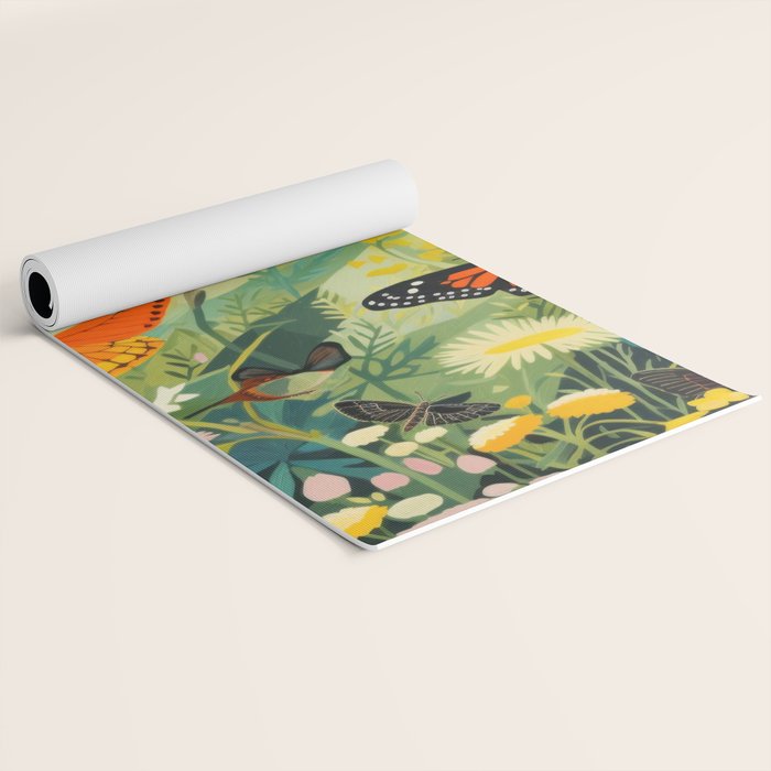 Butterfly Rolling Hills Paradise Yoga Mat Gallery Image 2