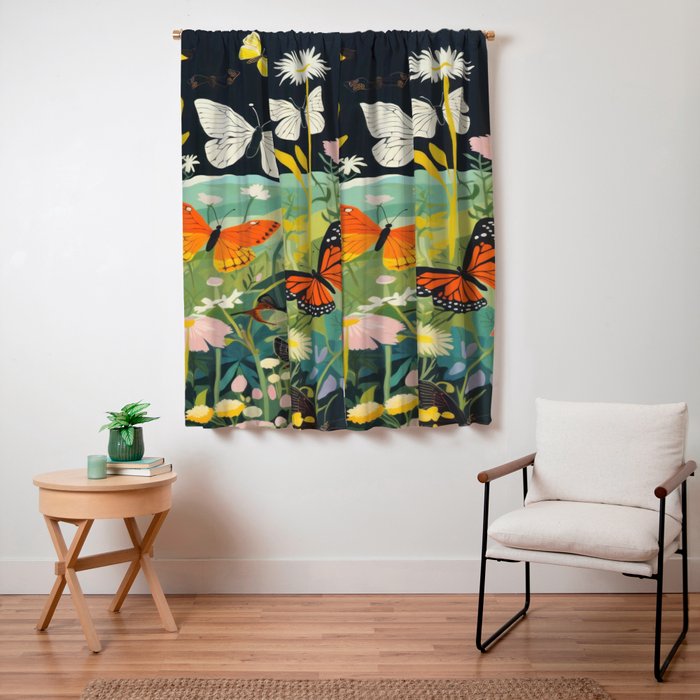 Butterfly Rolling Hills Paradise Window Curtain Gallery Image 3