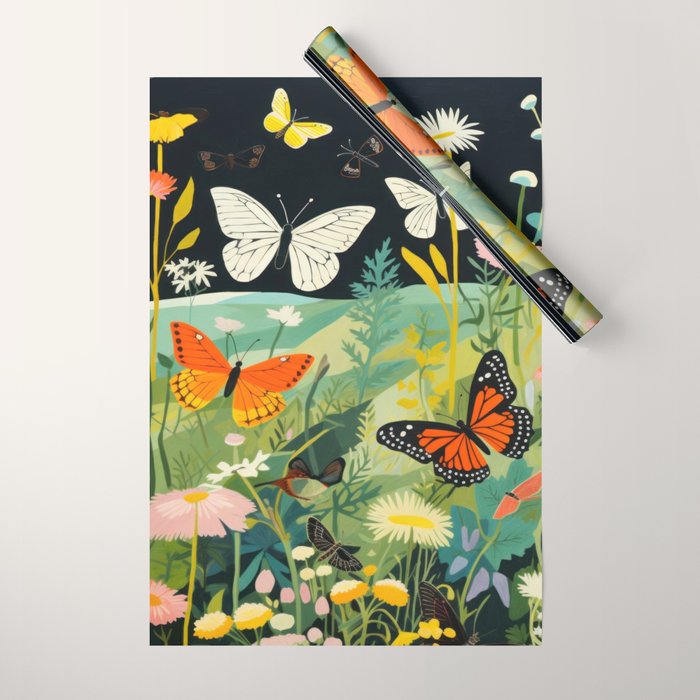 Butterfly Rolling Hills Paradise Wrapping Paper Gallery Image 1